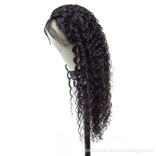 150% Density 100%  Brazilian Human Hair  Water Wave Wig With Baby Hair  Pre Plucked Natural Hairline  Lace Front Wigs